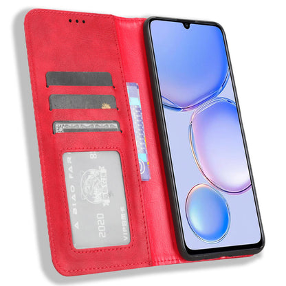 Retro Phone Cover for Huawei Enjoy 60 Magnetic PU Leather Stand Cell Phone Wallet Case