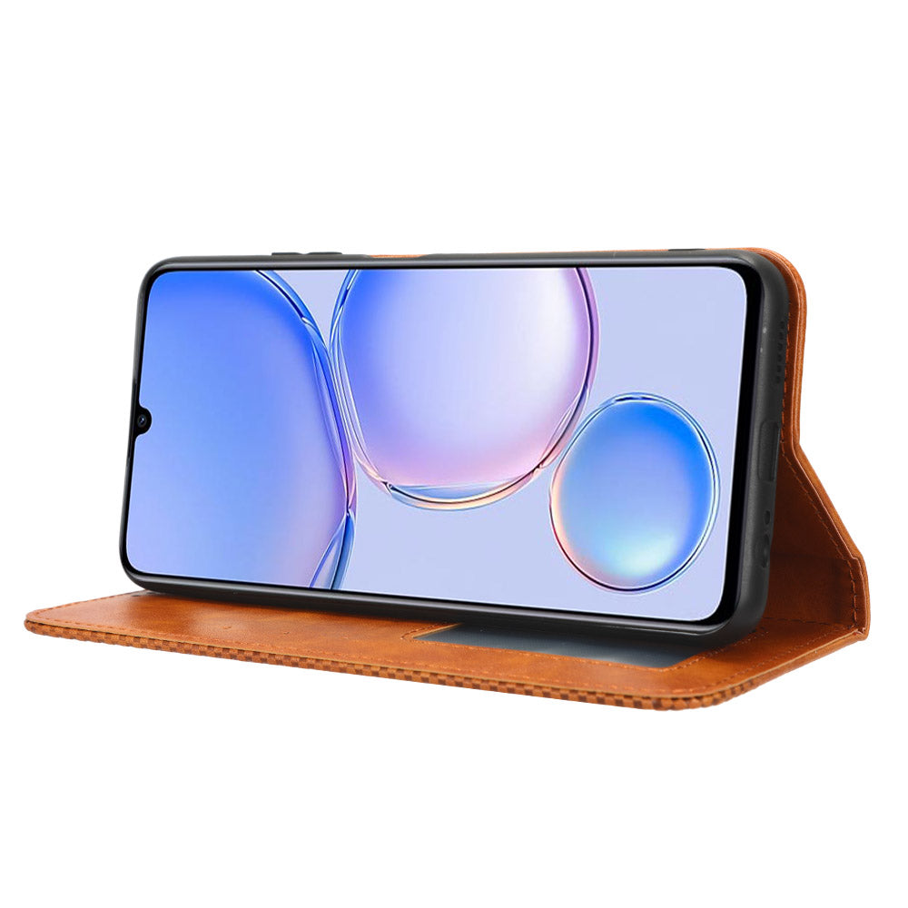 Retro Phone Cover for Huawei Enjoy 60 Magnetic PU Leather Stand Cell Phone Wallet Case