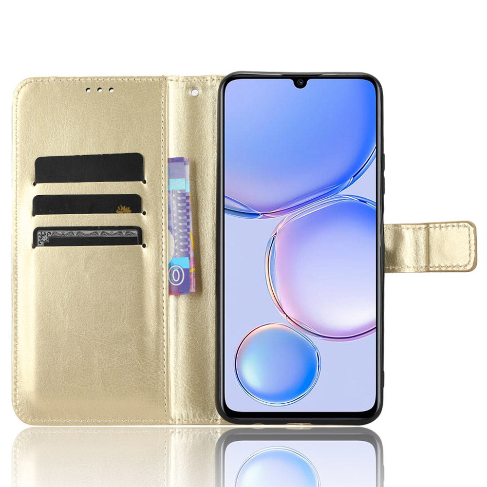 Folio Flip Cover for Huawei Enjoy 60 Shockproof Crazy Horse Texture PU Leather Wallet Phone Case