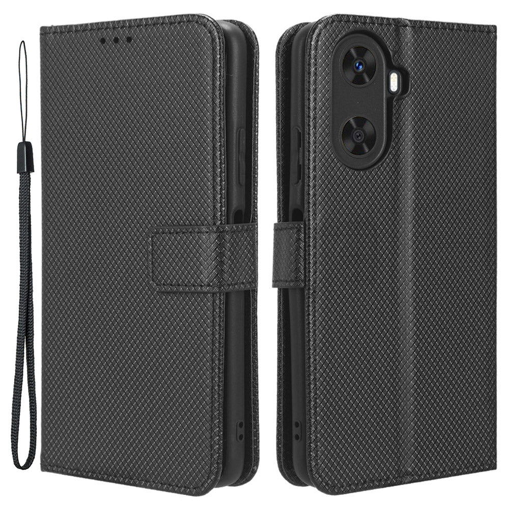 Protective Cover for Huawei Enjoy 60 Diamond Texture PU Leather Flip Case Wallet Phone Case