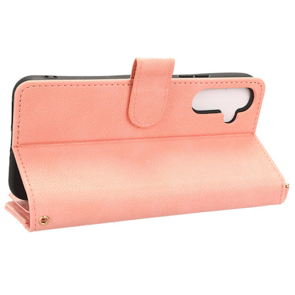 For Samsung Galaxy A34 5G Zipper Pocket Phone Wallet Case Cellphone Cover with 2 Straps