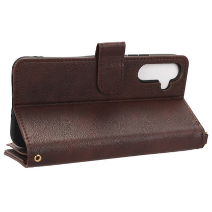 For Samsung Galaxy A34 5G Zipper Pocket Phone Wallet Case Cellphone Cover with 2 Straps