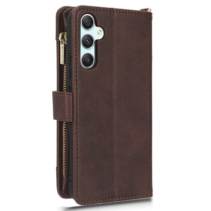 For Samsung Galaxy A34 5G Zipper Pocket Phone Wallet Case Cellphone Cover with 2 Straps