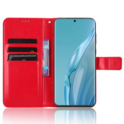 For P60 Art Shockproof Wallet Phone Case Crazy Horse Texture PU Leather Folio Flip Cover