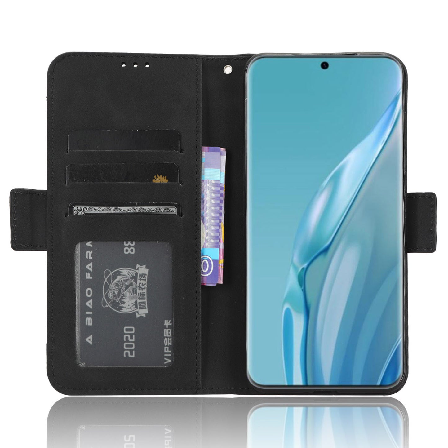 Wallet Phone Case for Huawei P60 Art Leather Flip Cover Multiple Card Slots Phone Shell with Stand