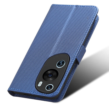 PU Leather Flip Case for Huawei P60 Art Protective Cover Diamond Texture Anti-Drop Wallet Phone Case