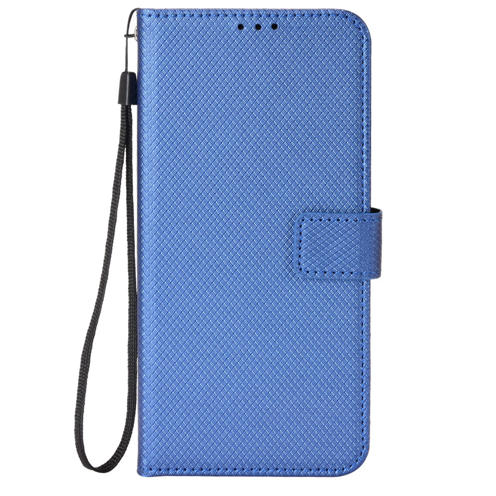 PU Leather Flip Case for Huawei P60 Art Protective Cover Diamond Texture Anti-Drop Wallet Phone Case