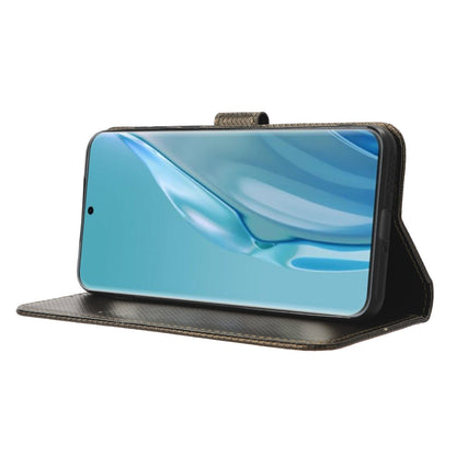 PU Leather Flip Case for Huawei P60 Art Protective Cover Diamond Texture Anti-Drop Wallet Phone Case