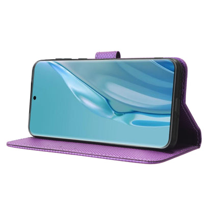 PU Leather Flip Case for Huawei P60 Art Protective Cover Diamond Texture Anti-Drop Wallet Phone Case