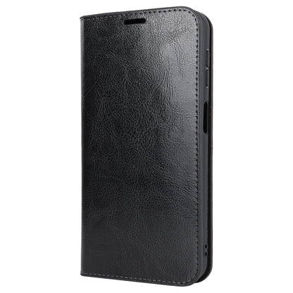 Genuine Cow Leather Phone Cover for Samsung Galaxy A24 4G Crazy Horse Texture Anti-drop Phone Case with Wallet