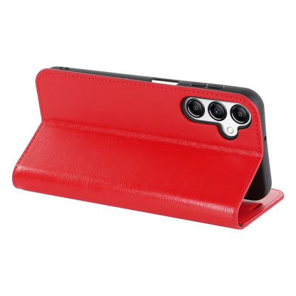 Genuine Cow Leather Phone Cover for Samsung Galaxy A24 4G Crazy Horse Texture Anti-drop Phone Case with Wallet