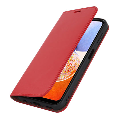 Genuine Cow Leather Phone Cover for Samsung Galaxy A24 4G Crazy Horse Texture Anti-drop Phone Case with Wallet