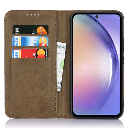 PU Leather Folio Flip Cover for Samsung Galaxy A54 5G Wallet Phone Case Calf Texture Shockproof Case