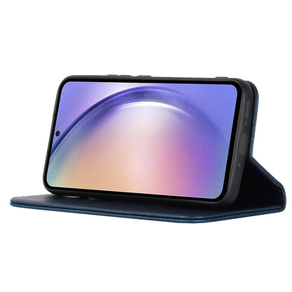 PU Leather Folio Flip Cover for Samsung Galaxy A54 5G Wallet Phone Case Calf Texture Shockproof Case