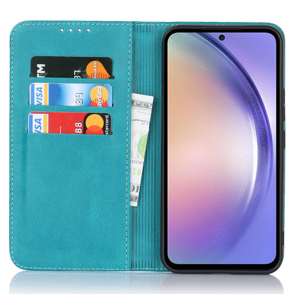 PU Leather Folio Flip Cover for Samsung Galaxy A54 5G Wallet Phone Case Calf Texture Shockproof Case