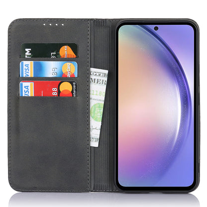 PU Leather Folio Flip Cover for Samsung Galaxy A54 5G Wallet Phone Case Calf Texture Shockproof Case