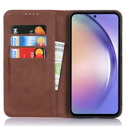 PU Leather Folio Flip Cover for Samsung Galaxy A54 5G Wallet Phone Case Calf Texture Shockproof Case