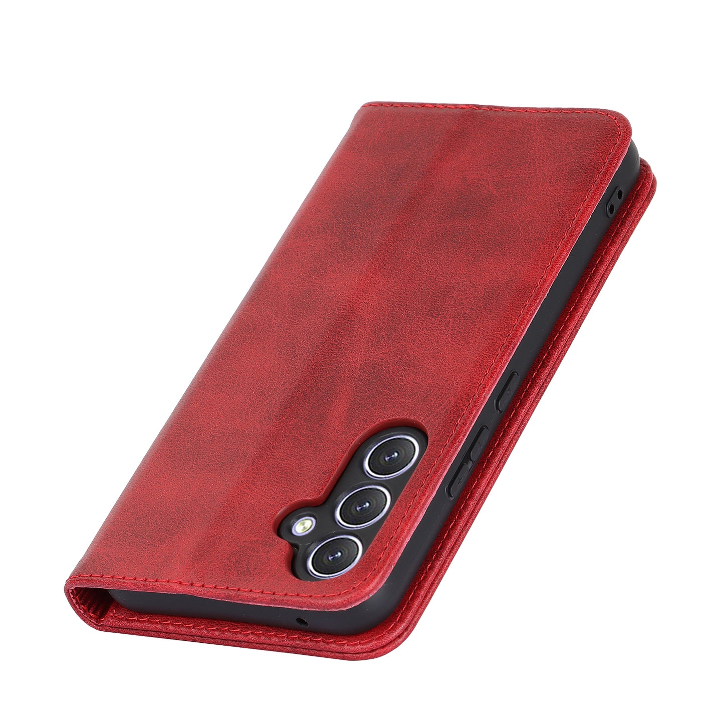 PU Leather Folio Flip Cover for Samsung Galaxy A54 5G Wallet Phone Case Calf Texture Shockproof Case