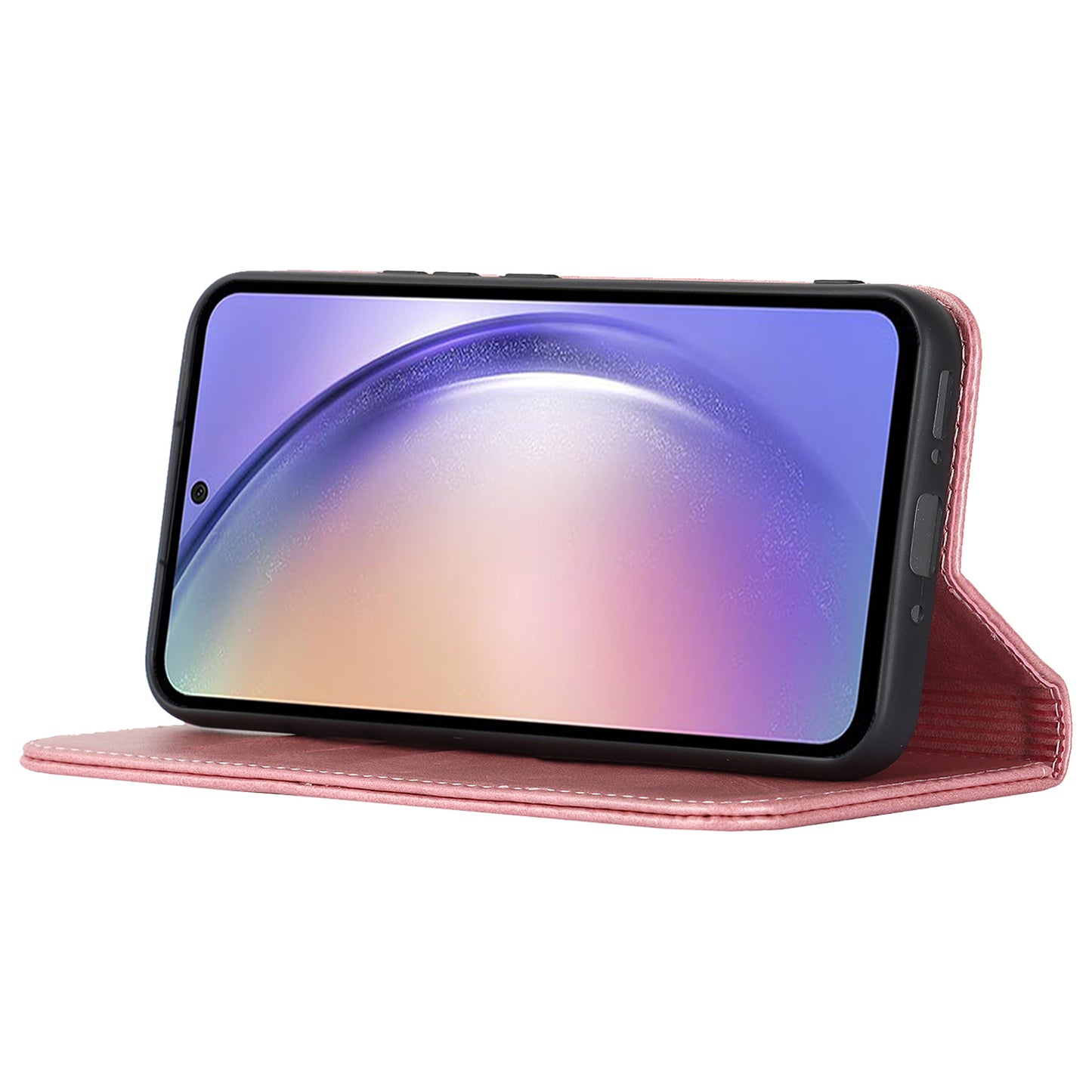 PU Leather Folio Flip Cover for Samsung Galaxy A54 5G Wallet Phone Case Calf Texture Shockproof Case