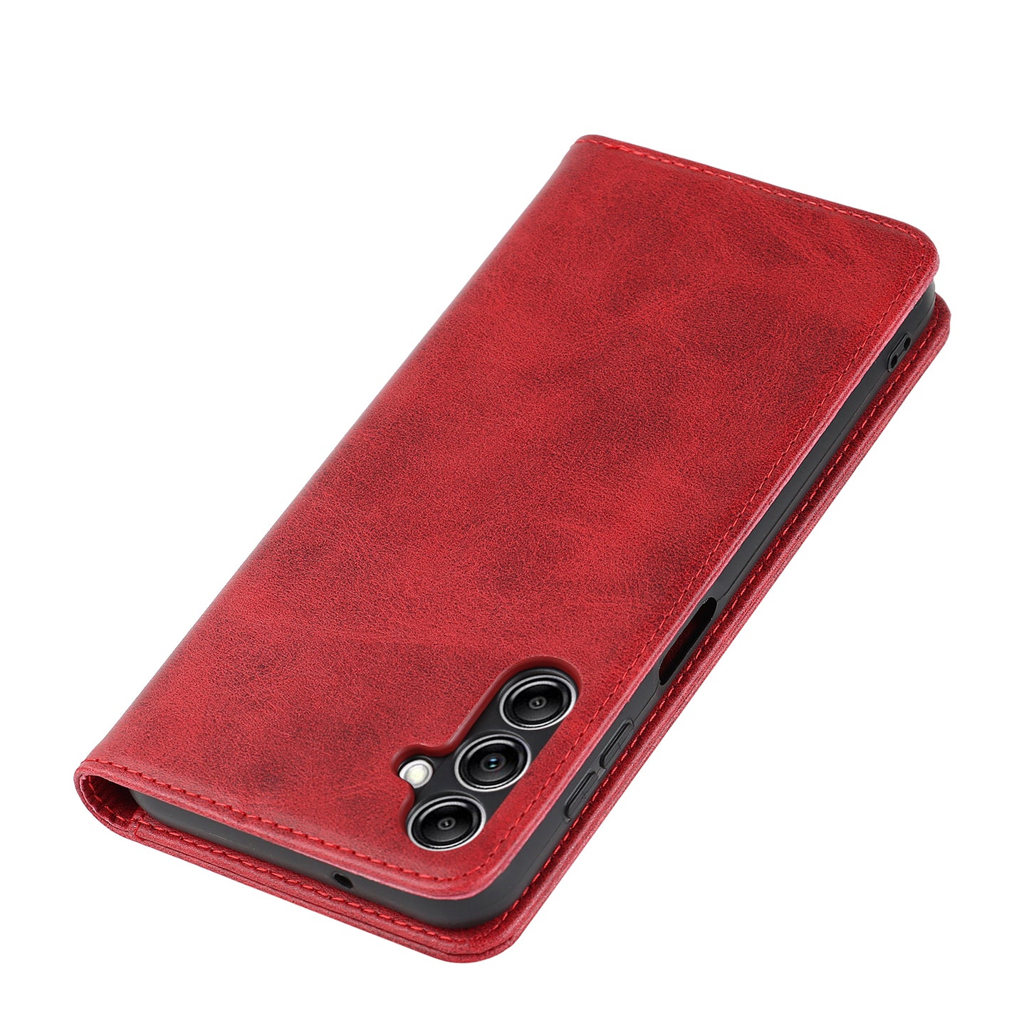 For Samsung Galaxy A14 5G PU Leather Phone Case Calf Texture Stand Wallet Flip Folio Cover