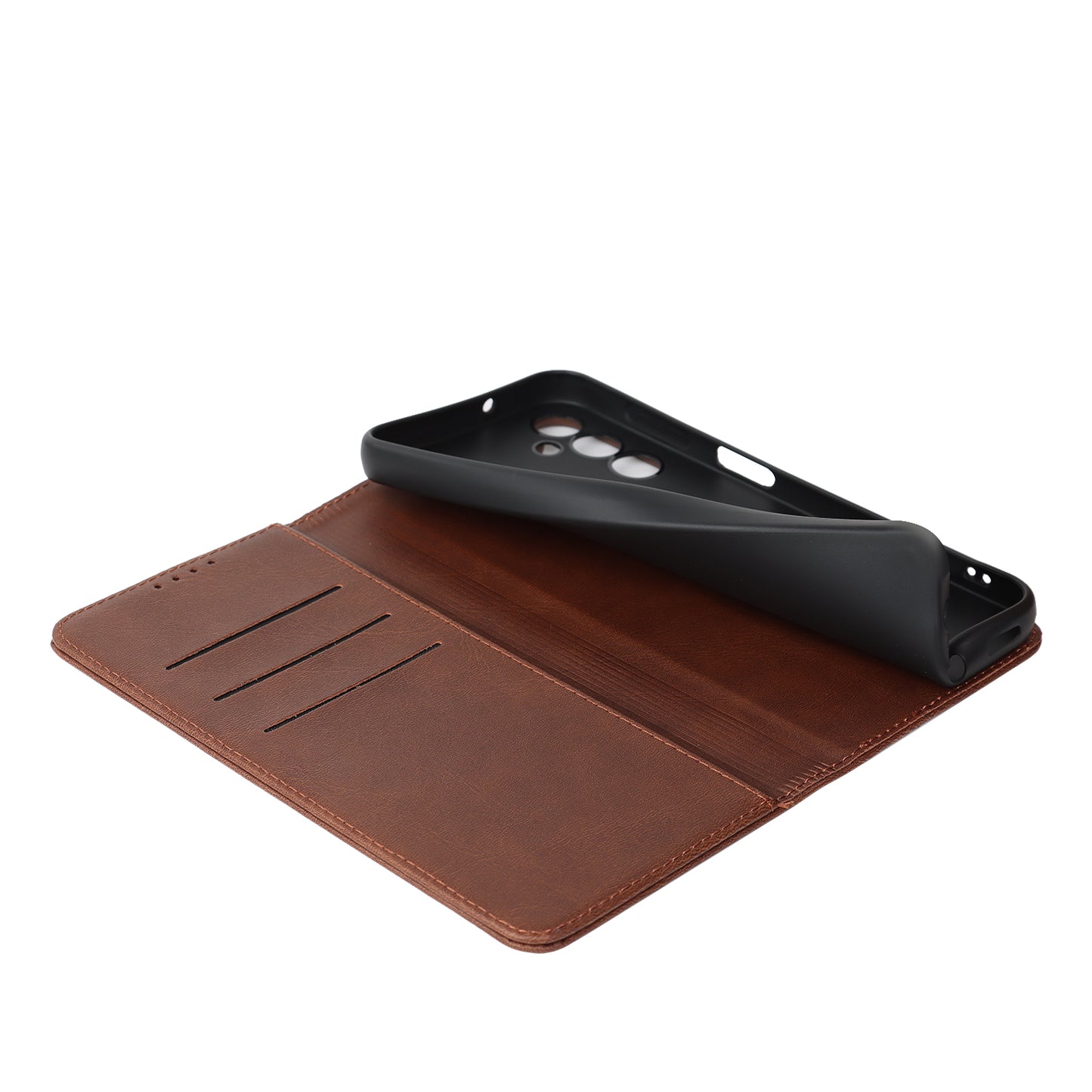 For Samsung Galaxy A14 5G PU Leather Phone Case Calf Texture Stand Wallet Flip Folio Cover