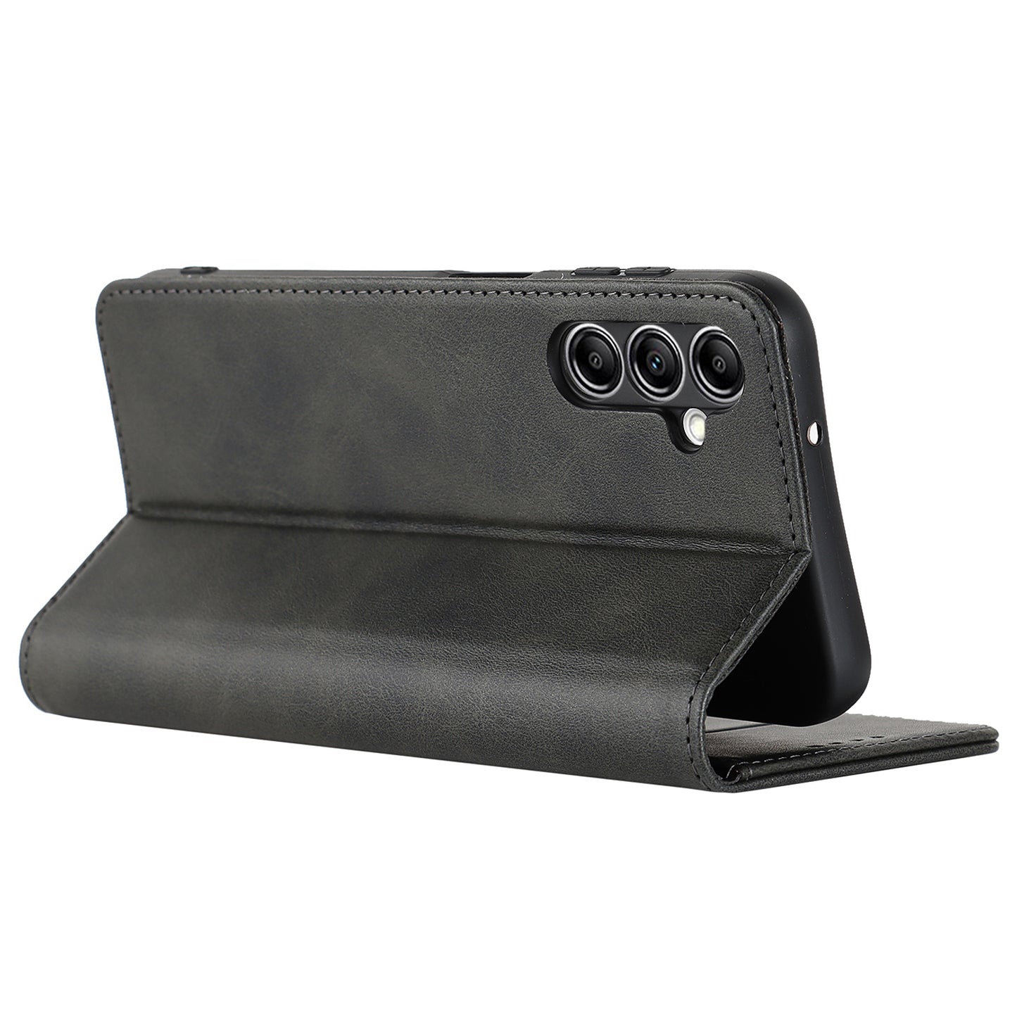 For Samsung Galaxy A14 5G PU Leather Phone Case Calf Texture Stand Wallet Flip Folio Cover