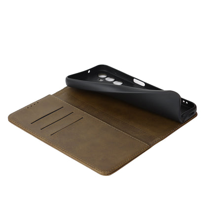 For Samsung Galaxy A14 5G PU Leather Phone Case Calf Texture Stand Wallet Flip Folio Cover