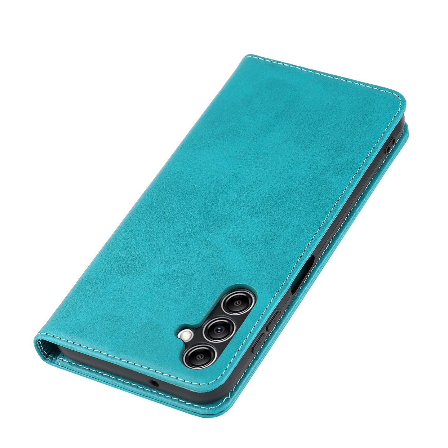 For Samsung Galaxy A14 5G PU Leather Phone Case Calf Texture Stand Wallet Flip Folio Cover