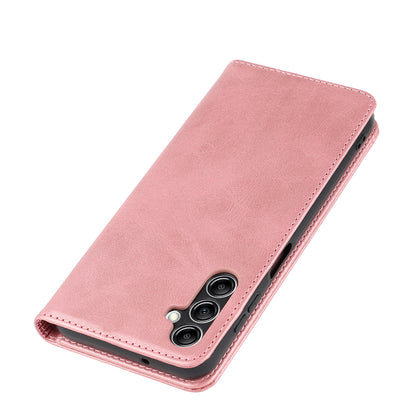 For Samsung Galaxy A14 5G PU Leather Phone Case Calf Texture Stand Wallet Flip Folio Cover
