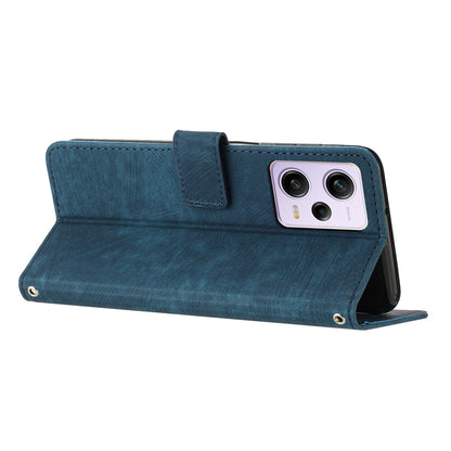 For Xiaomi Redmi Note 12 Pro+ 5G / Note 12 Explorer 5G Skin-touch Phone Case Lines Imprinted Leather Wallet Stand Phone Cover