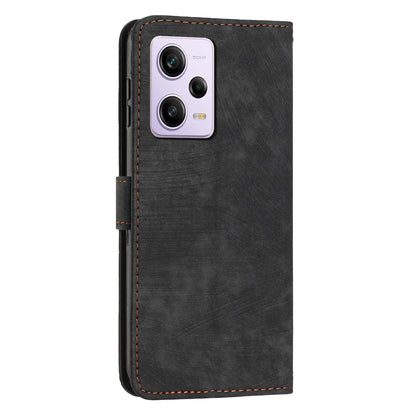 For Xiaomi Redmi Note 12 Pro+ 5G / Note 12 Explorer 5G Skin-touch Phone Case Lines Imprinted Leather Wallet Stand Phone Cover