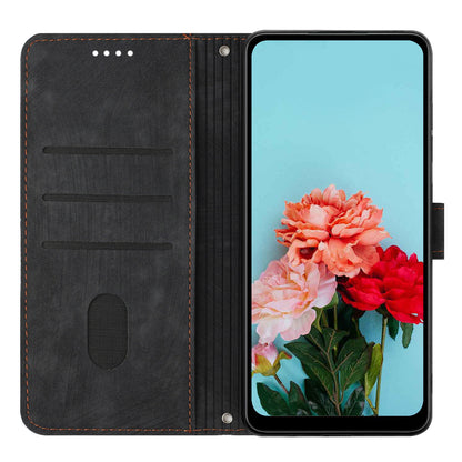 For Xiaomi Redmi Note 12 Pro+ 5G / Note 12 Explorer 5G Skin-touch Phone Case Lines Imprinted Leather Wallet Stand Phone Cover