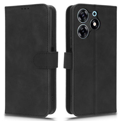 For Tecno Spark 10 Pro Skin-touch Leather Folio Case Wallet Stand Magnetic Protective Phone Cover