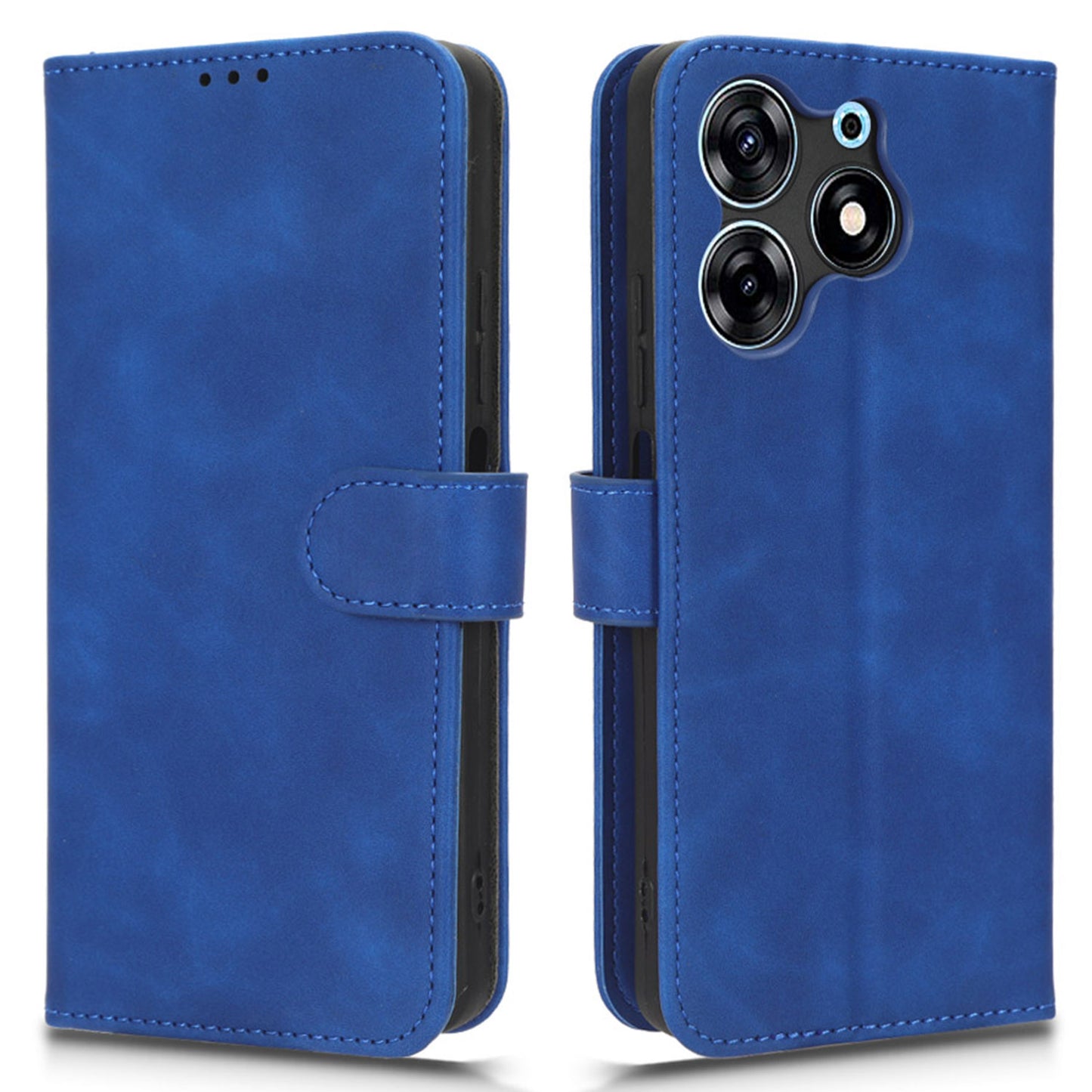 For Tecno Spark 10 Pro Skin-touch Leather Folio Case Wallet Stand Magnetic Protective Phone Cover
