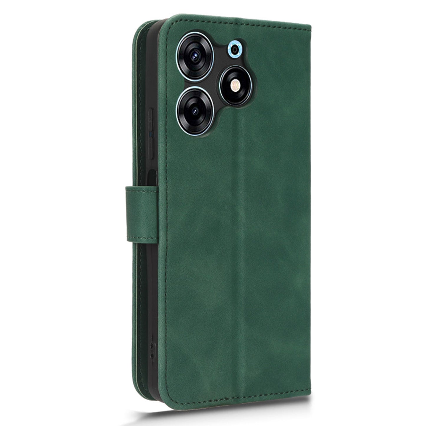 For Tecno Spark 10 Pro Skin-touch Leather Folio Case Wallet Stand Magnetic Protective Phone Cover