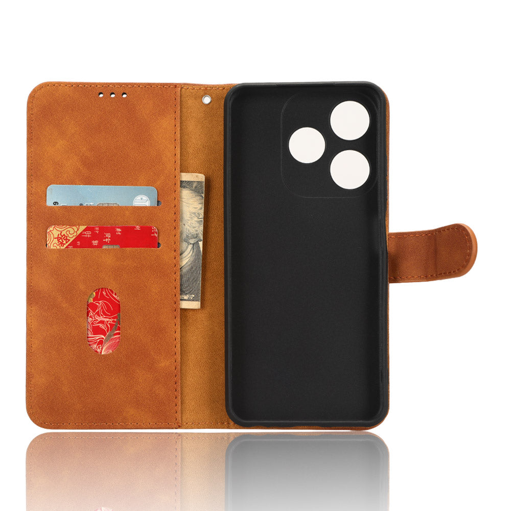 For Tecno Spark 10C 4G PU Leather Flip Cover Stand Skin-touch Wallet Phone Case