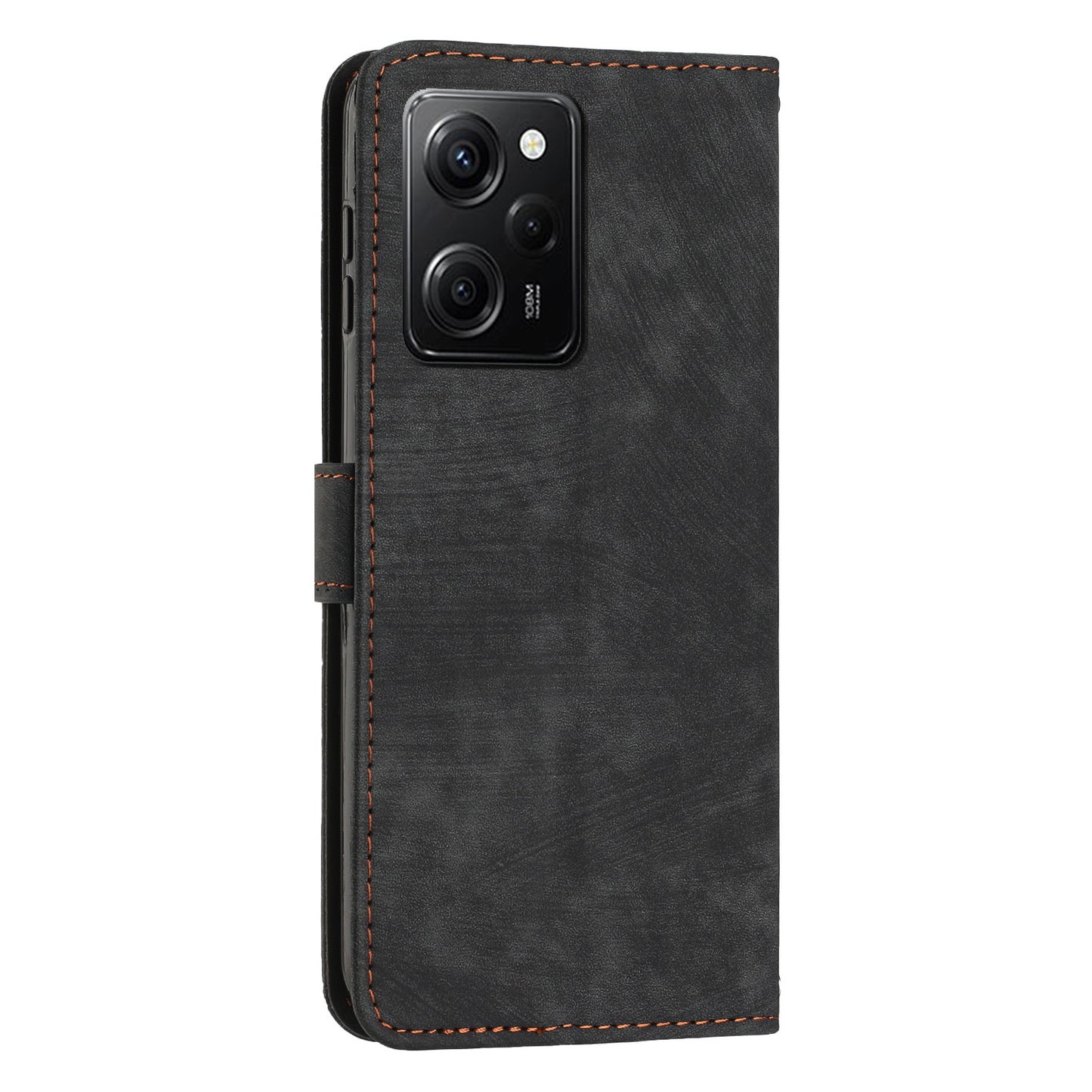 Leather Phone Case For Xiaomi Poco X5 Pro 5G / Redmi Note 12 Pro Speed 5G / Note 12 Pro 5G , Lines Imprinted Wallet Stand Cover