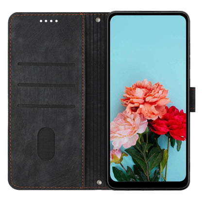 Leather Phone Case For Xiaomi Poco X5 Pro 5G / Redmi Note 12 Pro Speed 5G / Note 12 Pro 5G , Lines Imprinted Wallet Stand Cover