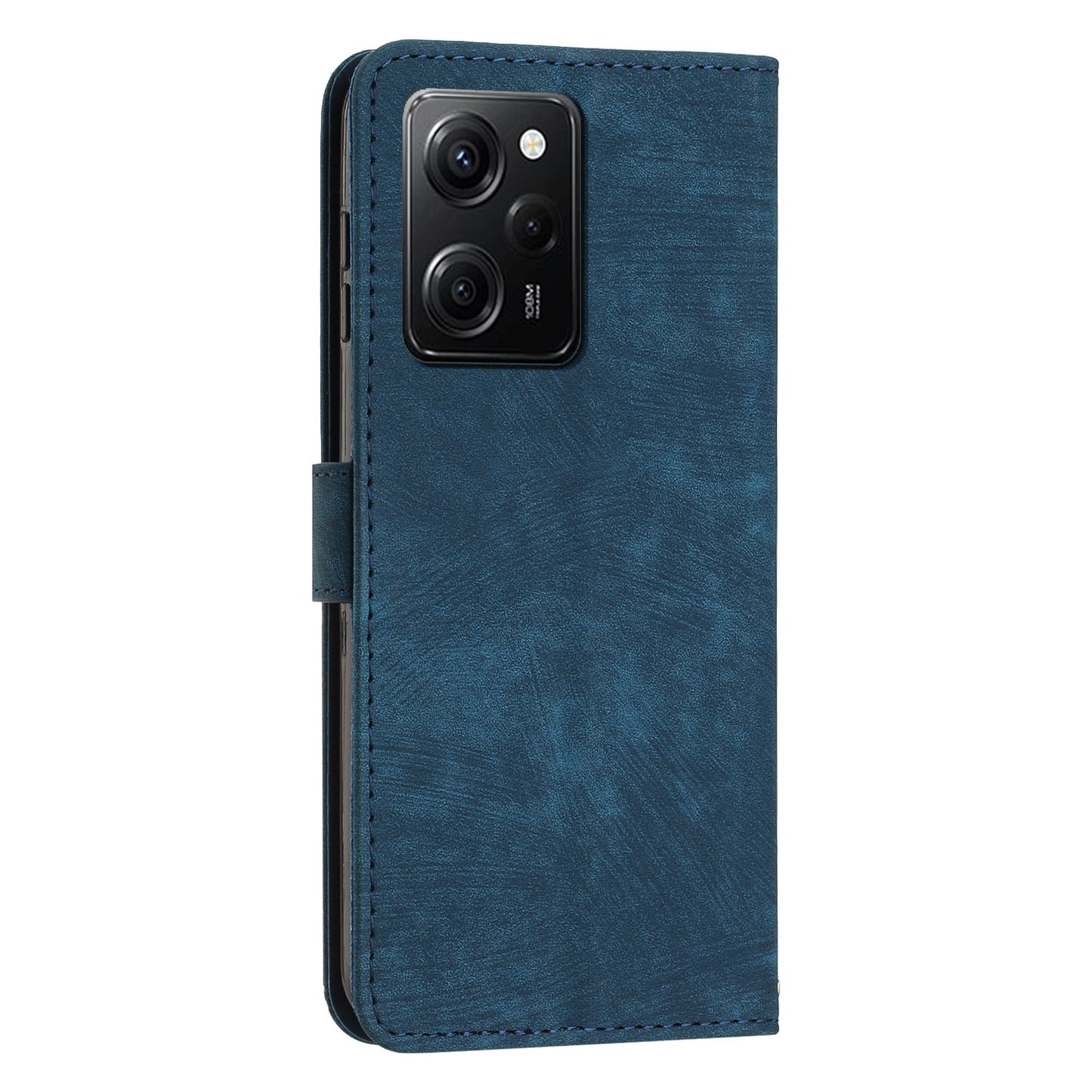 Leather Phone Case For Xiaomi Poco X5 Pro 5G / Redmi Note 12 Pro Speed 5G / Note 12 Pro 5G , Lines Imprinted Wallet Stand Cover
