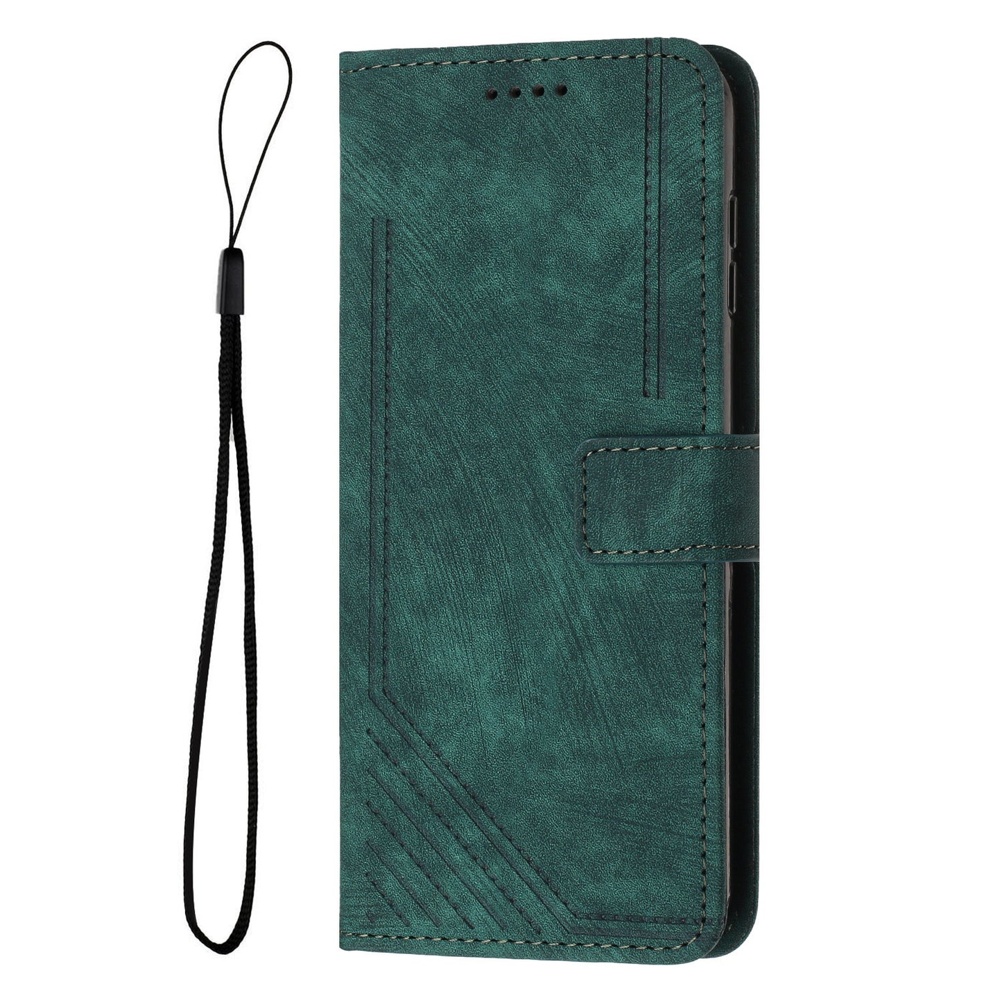 Leather Phone Case For Xiaomi Poco X5 Pro 5G / Redmi Note 12 Pro Speed 5G / Note 12 Pro 5G , Lines Imprinted Wallet Stand Cover
