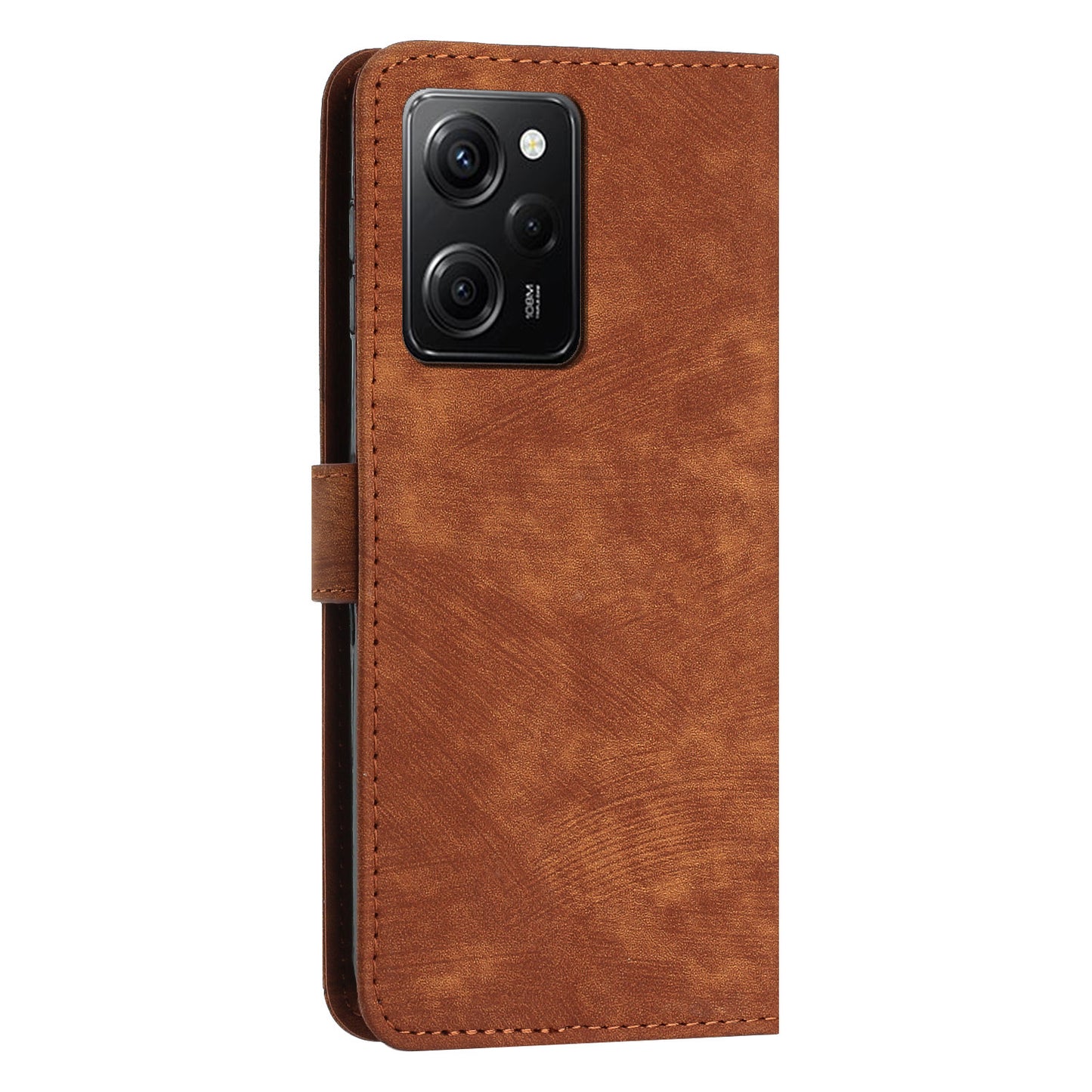 Leather Phone Case For Xiaomi Poco X5 Pro 5G / Redmi Note 12 Pro Speed 5G / Note 12 Pro 5G , Lines Imprinted Wallet Stand Cover