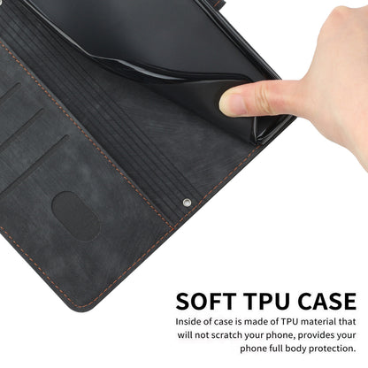Folio Phone Wallet Case for Xiaomi Redmi Note 12 Pro Speed 5G / Note 12 Pro 5G / Poco X5 Pro 5G , Lines Imprinted Leather Stand Phone Cover