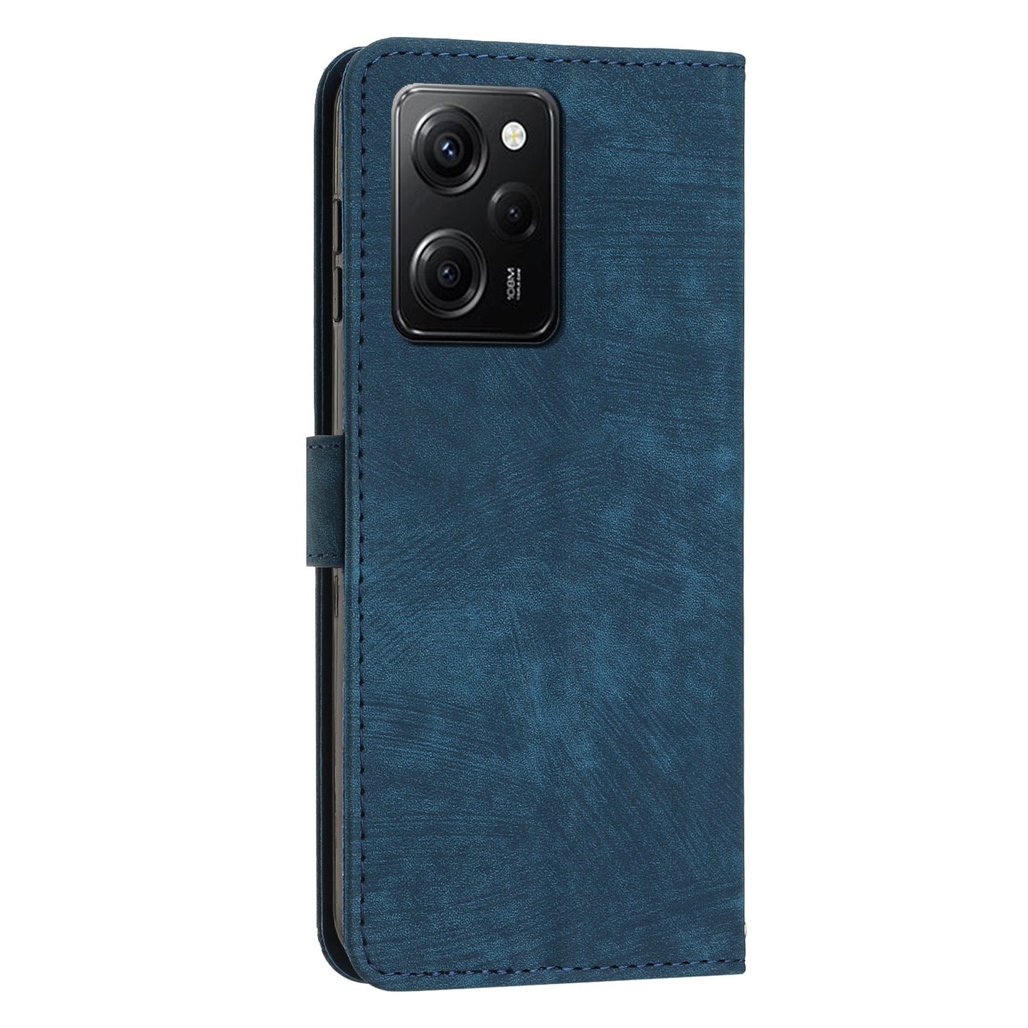Folio Phone Wallet Case for Xiaomi Redmi Note 12 Pro Speed 5G / Note 12 Pro 5G / Poco X5 Pro 5G , Lines Imprinted Leather Stand Phone Cover