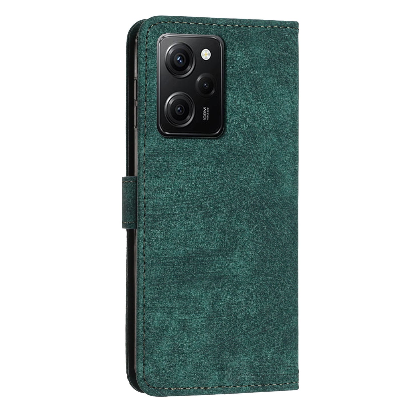 Folio Phone Wallet Case for Xiaomi Redmi Note 12 Pro Speed 5G / Note 12 Pro 5G / Poco X5 Pro 5G , Lines Imprinted Leather Stand Phone Cover