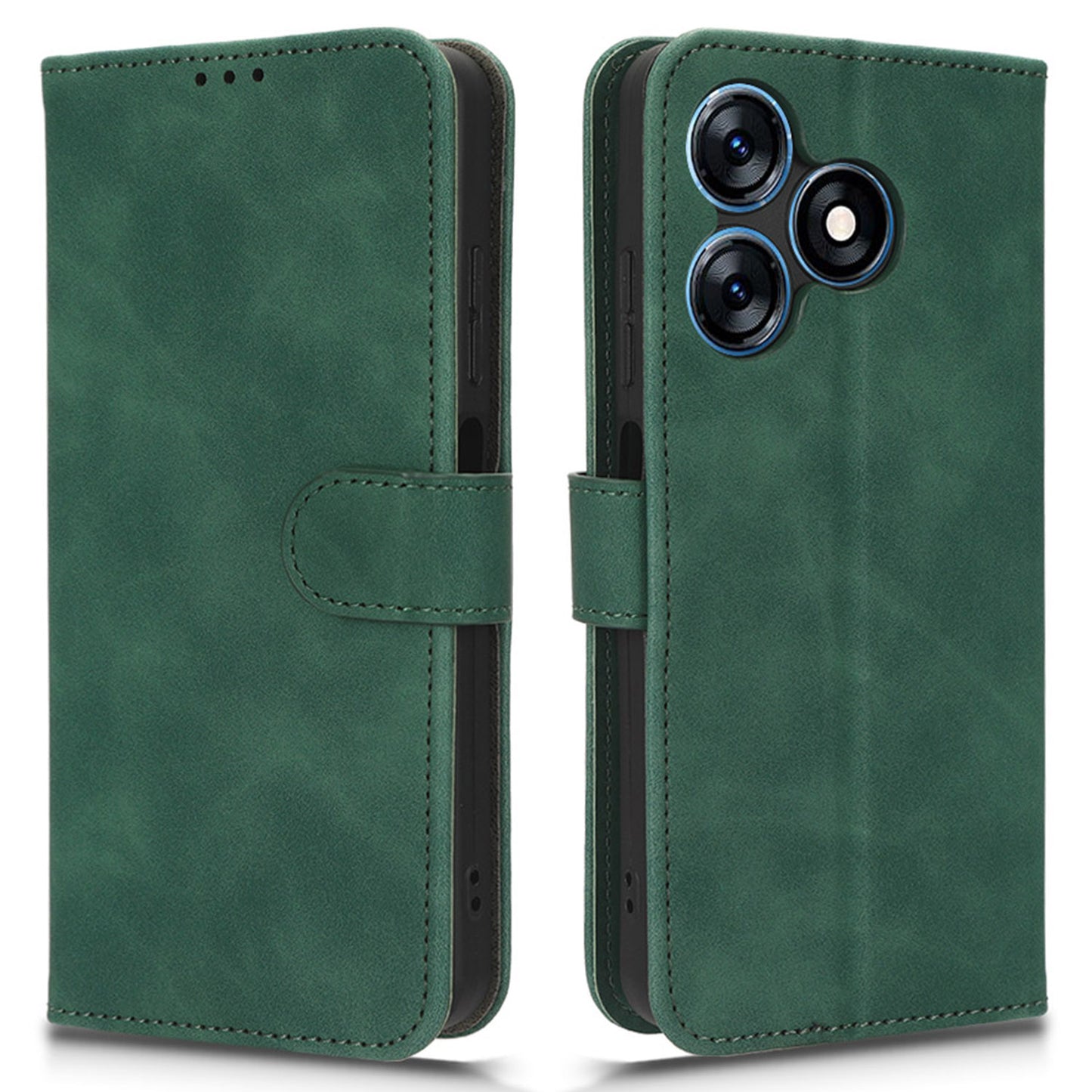 For Tecno Spark 10 4G Leather Wallet Phone Case Flip Stand Skin-touch Shockproof Cover