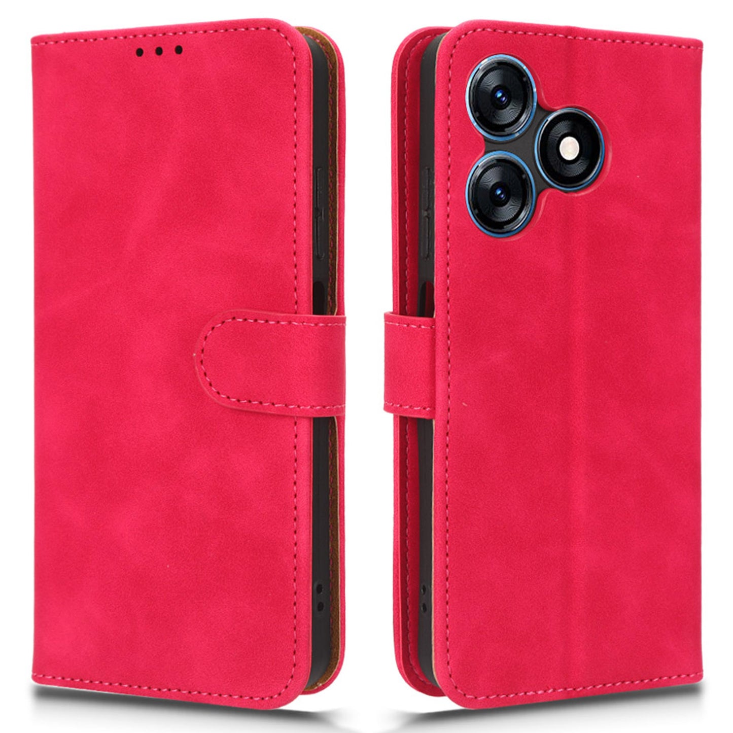 For Tecno Spark 10 4G Leather Wallet Phone Case Flip Stand Skin-touch Shockproof Cover