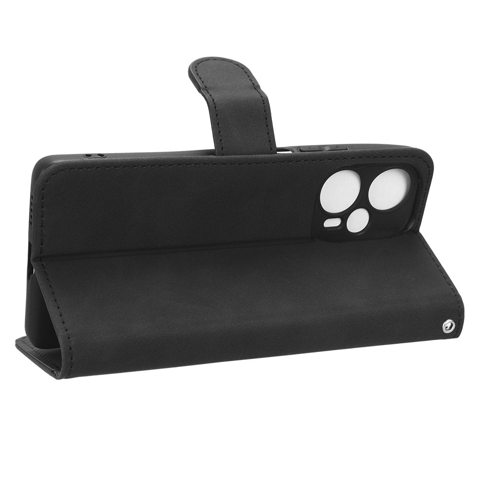 For Xiaomi Redmi Note 12 Turbo / Poco F5 5G PU Leather Flip Phone Case with Wallet Skin-touch Stand Cover