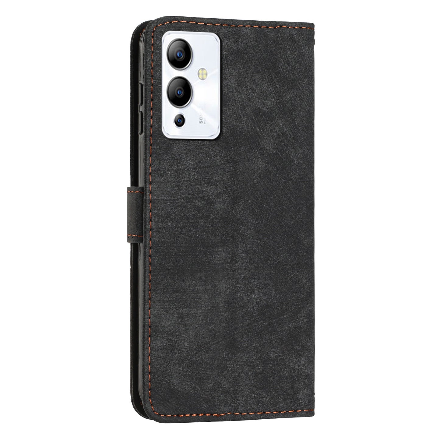 For Infinix Note 12 5G / Note 12 Pro 5G PU Leather Phone Case Lines Imprinted Stand Flip Wallet Cover