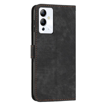For Infinix Note 12 5G / Note 12 Pro 5G PU Leather Phone Case Lines Imprinted Stand Flip Wallet Cover