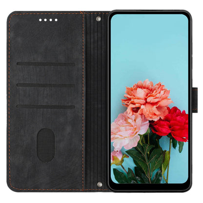 For Infinix Note 12 5G / Note 12 Pro 5G PU Leather Phone Case Lines Imprinted Stand Flip Wallet Cover